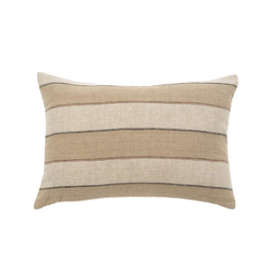 Beige striped linen pillow