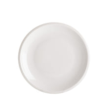 Large white ceramic plate on a white background