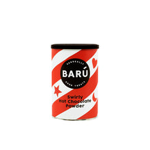 container of baru swirly hot chocolate powder on a white background