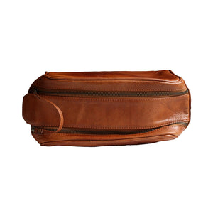 leather shaving/travel bag from the top