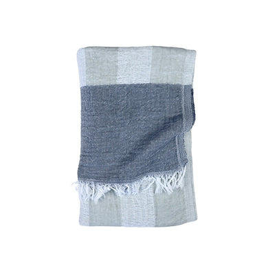 Grey and White striped towel 