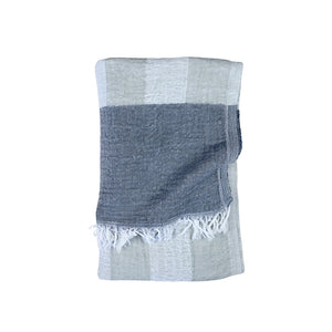 Grey and White striped towel 
