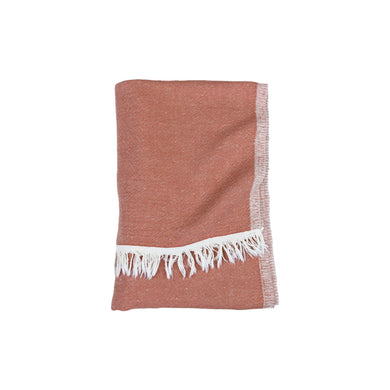 Salmon Coloured towel with cream tassles