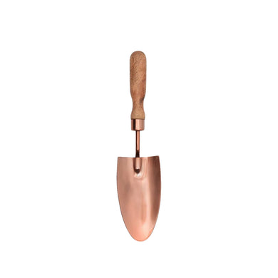 copper trowel with wooden handle