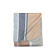 striped alpaca wool throw blanket beige, cream, pink, grey