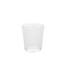 Clear floral patterned acrylic double old fashion glass