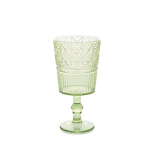 Green acrylic floral patterned goblet