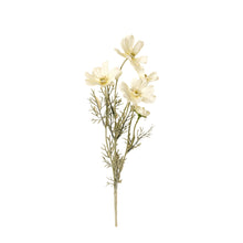 Artificial flower branch with white cosmos on a white background